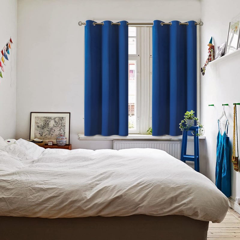 BGment Blackout Curtains for Bedroom - Grommet Thermal Insulated Room Darkening Curtains for Living Room, 42 x 72 Inch, 2 Panels, Royal Blue - Image 2